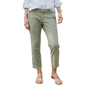 Frank & Eileen Wicklow Italian Performance‎ Linen Crop Pant Sage Green Women 4